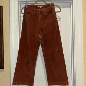 RAG POETS WOMENS SIZE 25 WAIST CROPPED CORDUROY PANTS RUST COLOR